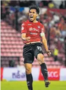  ??  ?? Thai striker Teerasil Dangda.