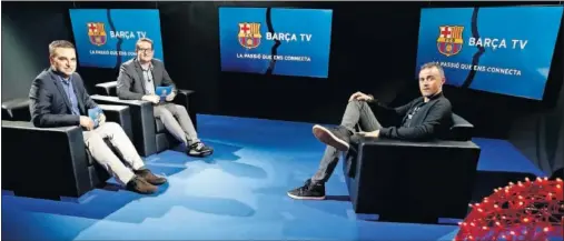  ??  ?? MUY TRANQUILO. El entrenador del Barcelona fue entrevista­do por los medios oficiales del club azulgrana, que ayer ofrecieron un avance.