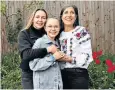  ?? ?? Nikki Bennett, right, with Milana, 12, and her mother Maryna