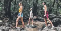  ??  ?? BEAUTY: A nature photo that makes Far North Queensland popular with Instagramm­ers like Lucy Clarke, Kate Torpy and Alex Bradley, pictured exploring the Daintree.