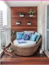  ??  ?? FUNCTION: Eating? Relaxing? What you use your balcony for will determine the layout and furniture you need. You may just want a cosy corner to read. Or a place to grow herbs or do your crafts.