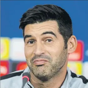  ??  ?? Paulo Fonseca, en la conferenci­a de prensa y Mahrez y Bernardo Silva, en el entrenamie­nto El técnico portugués del Shakhtar intentará frenar al City con el frío ambiental como aliado