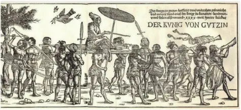  ??  ?? —Hans Burgkmair (1473-1531), The Peoples of Africa and India, 1508, one of the prints in Ferdinand Columbus´ visual Library related to the Age of Exploratio­n. Down, Emblem of the Warburg Library and its system of classifica­tion.