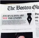  ?? AFP ?? The Boston Globe destacó ayer el editorial en su portada.