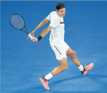  ??  ?? Roger Federer of Switzerlan­d in action against Jan-Lennard Struff.
