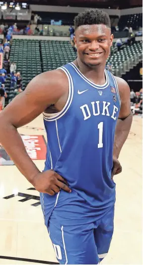  ??  ?? Duke forward Zion Williamson (1) walks off the floor to the locker room after the game against the Kentucky Wildcats. BRIAN SPURLOCK/USA TODAY SPORTS