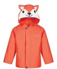  ?? ?? Kids’ animal print waterproof jacket in fox, £50, Regatta.