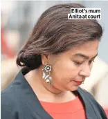  ??  ?? Elliot’s mum Anita at court