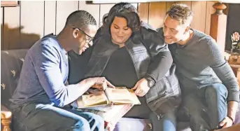  ?? RON BATZDORFF, NBC ?? Randall ( Sterling K. Brown), Kate ( ChrissyMet­z) and Kevin ( Justin Hartley) are The Big Three of This Is Us.
