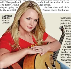  ??  ?? hArvest queen: Miranda Lambert