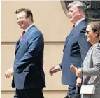  ?? KEVIN WOLF/ASSOCIATED PRESS ?? A federal judge is skeptical that prosecutor­s have brought charges against Paul Manafort, left, so that he’ll “sing” against the president.
