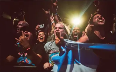  ?? QUINN TUCKER FOR POWER TRIP ?? Iron Maiden performs during Power Trip at the Empire Polo Club in Indio on Friday. Thousands of rock and heavy metal music fans descended upon the Empire Polo Club in Indio on Friday to come together for the first-ever Power Trip.