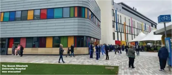  ??  ?? The Queen Elizabeth University Hospital was evacuated