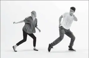  ?? By Kate Rentz ?? In step: Amanda Taylor coaches Brian Tanakas for Danceon’s upcoming Dance Showdown.