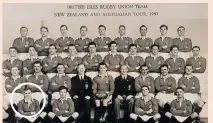  ??  ?? Well red: (clockwise from left) Angus Black, circled, with his fellow 1950 Lions; at home in Fife, now 92; making a break against Buller; five members of the party soak up the sun en route to New Zealand; Black running the line in a kilt against Otago