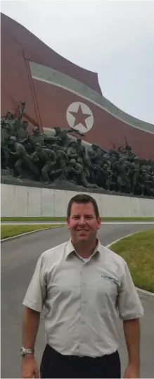  ?? Picture: SUPPLIED ?? Local travel agent Neil Kirby in North Korea.