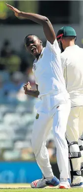  ??  ?? STAR IS BORN: Kagiso Rabada made a name for himself with his performanc­es in Australia