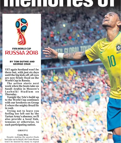  ??  ?? Neymar will be hoping to lead Brazil to glory once more in a World Cup.