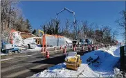  ??  ?? Ridgeway Road bridge over Dorothy Lane in Kettering is currently under constructi­on.