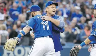  ?? TOM SZCZERBOWS­KI/GETTY IMAGES ?? The Blue Jays are seeking a replacemen­t for fan favourite John Gibbons after he pencilled in his last home game lineup as skipper Wednesday in Toronto, a 3-1 win over the Houston Astros.