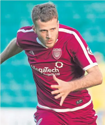  ??  ?? URGING ACTION: Winger Danny Denholm during his time playing for Arbroath.