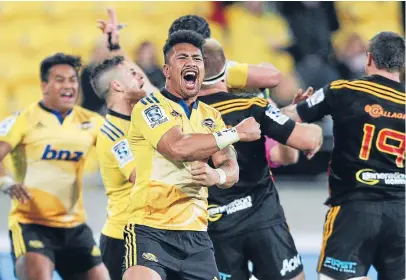  ?? Photo: GETTY IMAGES ?? Hurricanes flanker Ardie Savea celebrates his side’s win over the Chiefs on Saturday in Wellington.