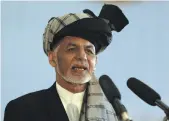  ?? AP ?? Afghan President Ashraf Ghani insisted that the militants’ release would be conditiona­l