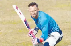  ?? File / Agence France-presse ?? ↑ Faf Du Plessis says that he would continue to be available for ODIS and Twenty20 Internatio­nals.