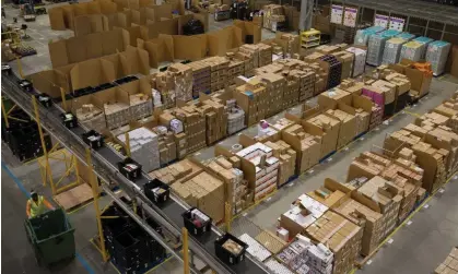  ?? Photograph: Aaron Chown/PA ?? An Amazon fulfilment centre at Kingston Park in Peterborou­gh, England.