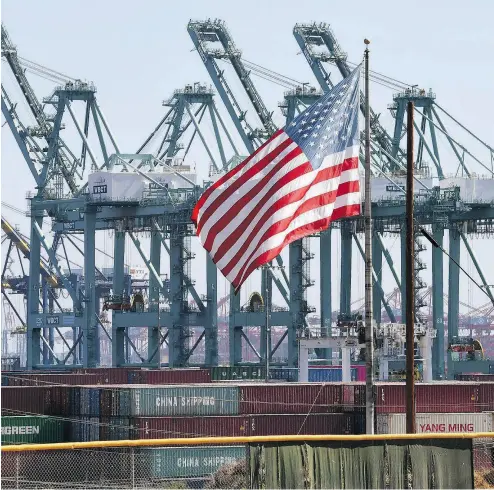  ?? MARK RALSTON / AFP / GETTY IMAGES ?? Chinese shipping containers at the Port of Long Beach in California. Chinese import competitio­n has been much more harmful to U.S. workers than competitio­n from Canada, Mexico or any other country, writes Noah Smith.