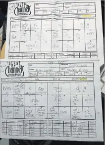  ?? TOM KOWALSKY THE CANADIAN PRESS ?? Audio production notes for Guess Who recordings are part of a trove of "The Guess Who" tapes recently saved from a Winnipeg garage. The find is stoking speculatio­n there might be unfinished songs from the legendary Canadian rock band that have never been heard before.