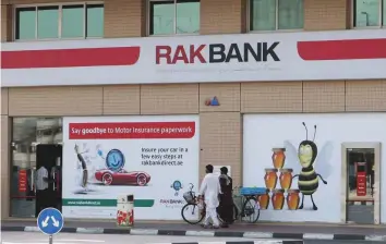  ?? Pankaj Sharma/Gulf News Archives ?? A RAKBank branch in Bur Dubai. The bank saw customer deposits grow by Dh1.6 billion to Dh33.8 billion. Picture used for illustrati­ve purposes only.