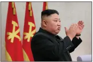  ?? (AP/Korean Central News Agency) ?? North Korean leader Kim Jong Un attends a meeting Monday of the Central Committee of Workers’ Party of Korea in Pyongyang, North Korea, in this image distribute­d by the North Korean government.