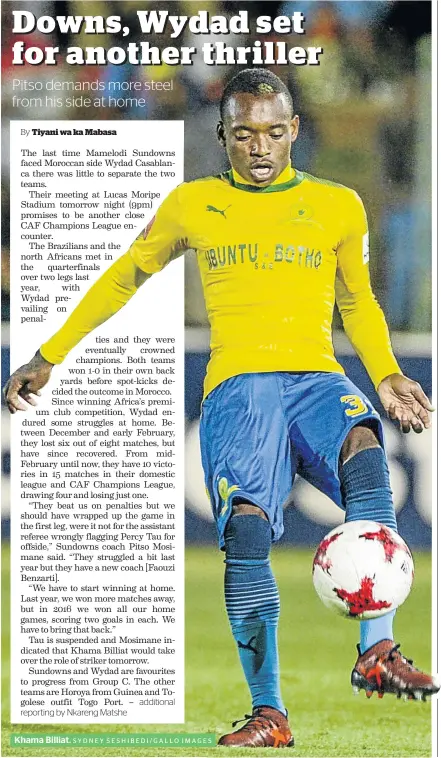  ?? SYDNEY SESHIBEDI/GALLO IMAGES ?? Khama Billiat.