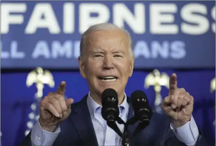  ?? ALEX BRANDON - THE ASSOCIATED PRESS ?? President Joe Biden at a campaign event Tuesday in Scranton, Pa.