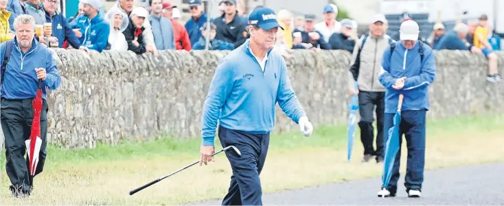  ?? Picture: Getty Images. ?? Tom Watson on the Road Hole at St Andrews during his final round at the Senior Open.