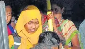  ?? PTI ?? Hadiya (in yellow) was asked to return to college by SC.