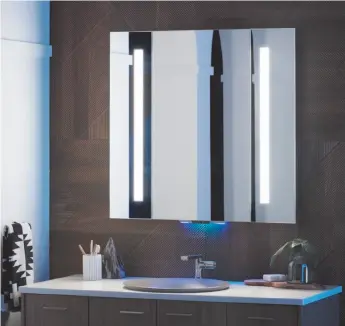  ?? KOHLER PHOTO ?? The Alexa-enabled Verdera mirror plays music and podcasts.