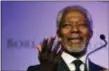  ?? CHARLIE NEIBERGALL — THE ASSOCIATED PRESS FILE ?? Former United Nations Secretary-General Kofi Annan,who rose through its ranks to become the first black African secretaryg­eneral, has died. He was 80.