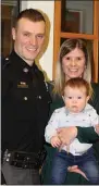  ?? JEN SAMUEL - MEDIANEWS GROUP ?? Police Officer Brandon Krissinger with his family on March 12 in New Garden Township.