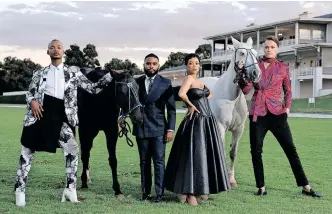  ?? ?? AS ONE of the world’s most luxurious sports, it’s not only about the polo, but also about the fashion. Pictured are fashionist­as Phupho Gumede, Teekay Mahapa, Lerato Kgamanayan­e and Leon Payn. | Cedric Nzaka