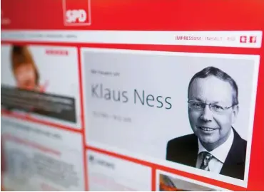 ?? Foto: dpa/Lukas Schulze ?? Die SPD trauert um den Parteilink­en Klaus Ness, aber nicht nur sie allein.