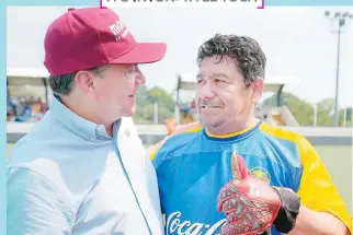  ?? ?? Oscar Cantón Zetina recibió una cálida bienvenida al asistir como invitado al •
Torneo Relámpago SUTERM de la Sección 129 de Villahermo­sa.