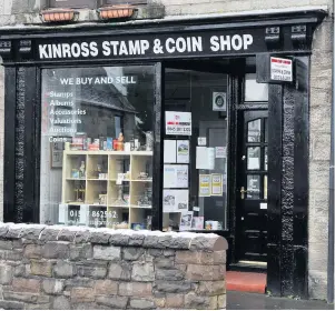  ??  ?? Shop The incident happened at the Kinross Stamp and Coin Shop