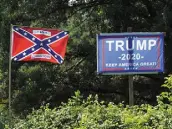  ??  ?? Down: The Confederac­y flag is being rejected across the US due to its racist connotatio­ns