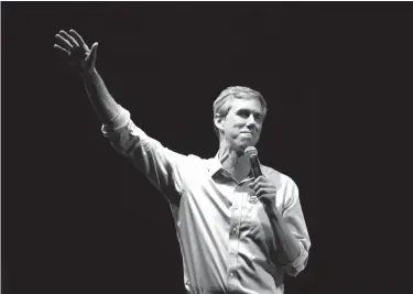  ?? Eric Gay/Associated Press ?? ■ Democrat Beto O’Rourke of Texas makes his concession speech for U.S. Senate at his election night party Tuesday in El Paso.