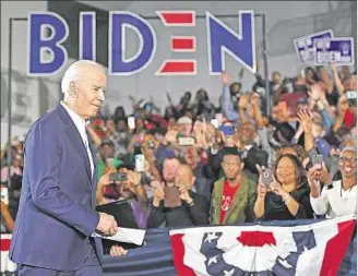  ??  ?? ACTO. La última aparición pública de Joe Biden fue el 8 de marzo, en Tougalou, Mississipp­i.