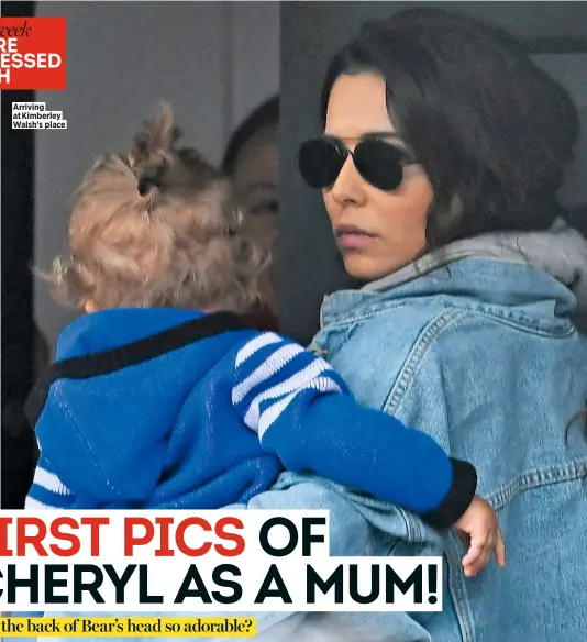  ??  ?? Arriving at Kimberley Walsh’s place