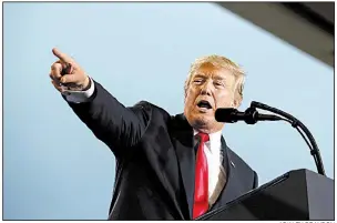  ?? AP/ALEX BRANDON ?? President Donald Trump said Wednesday in a speech at the Harrisburg Internatio­nal Airport in Middletown, Pa., that his tax plan “would likely give the typical American household a $4,000 pay raise.”