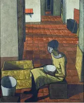  ??  ?? Felice Casorati «Ragazza con scodella»